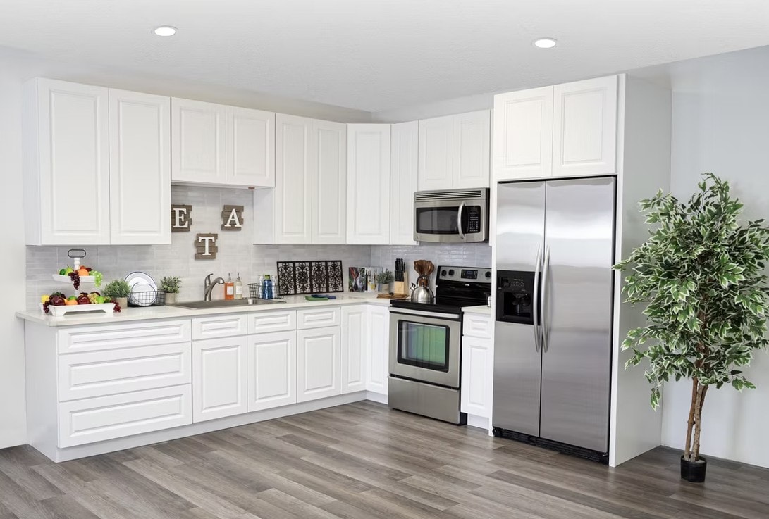 Glacier White cabinet collection